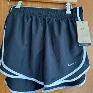 Nike Women's Black Running Shorts with White Piping